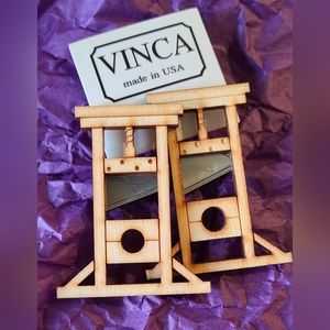 Wensday Adam's inspired Guillotine Vinca Earrings